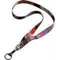 3/4" Polyester Dye Sublimated Lanyard w/ Metal Crimp & Metal Split Ring